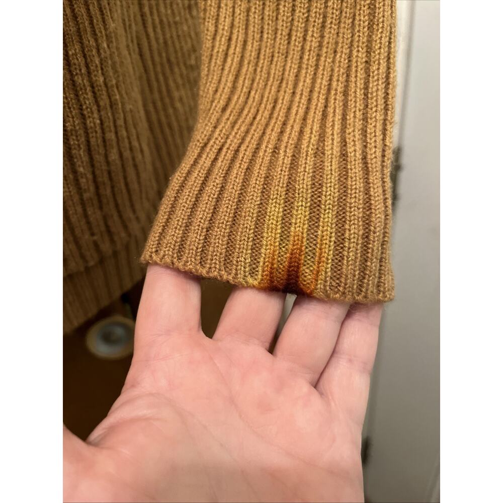 C1960s Vintage Cardigan Tan Mr Rogers Style Button Down Size 42 - Picture 2 of 4